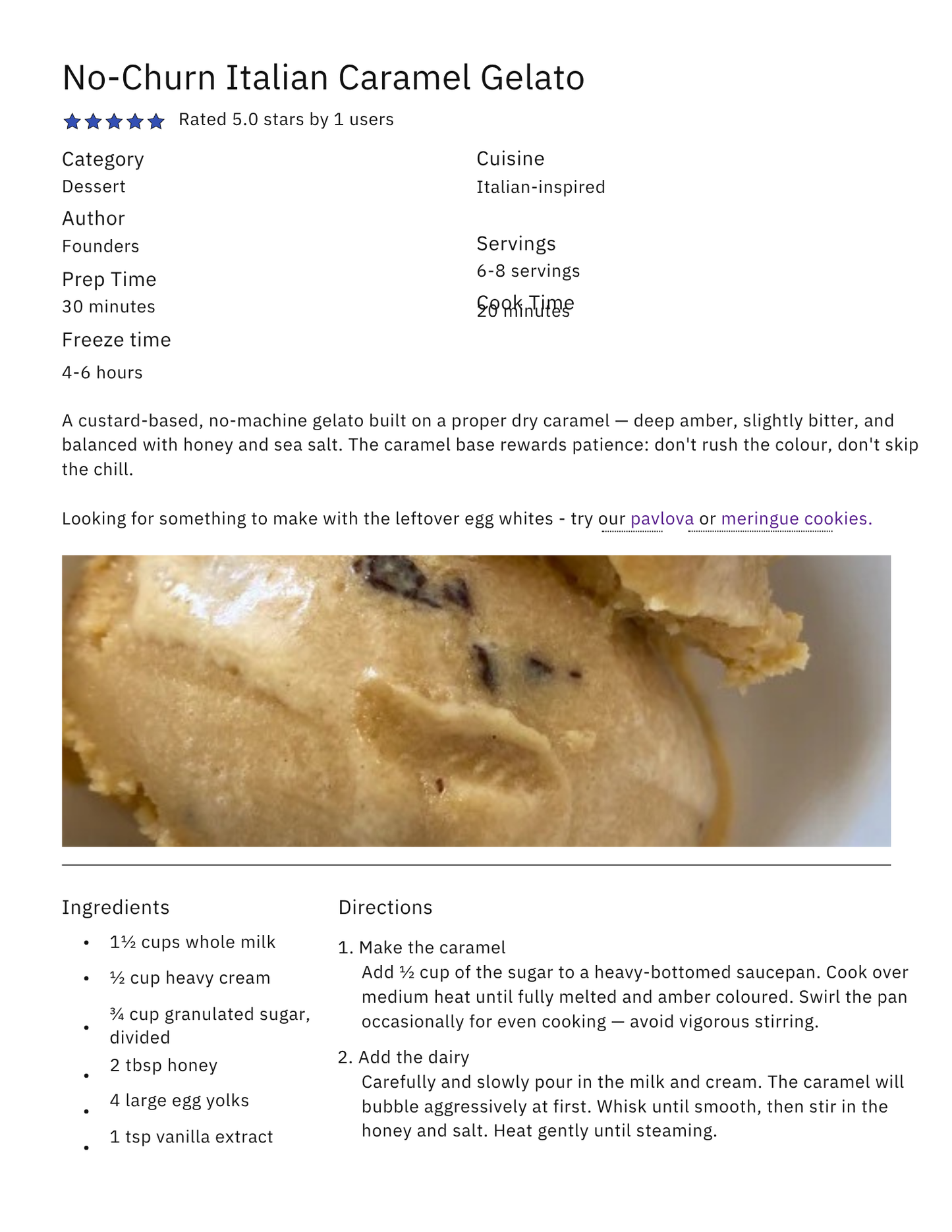 No-Churn Italian Caramel Gelato Recipe