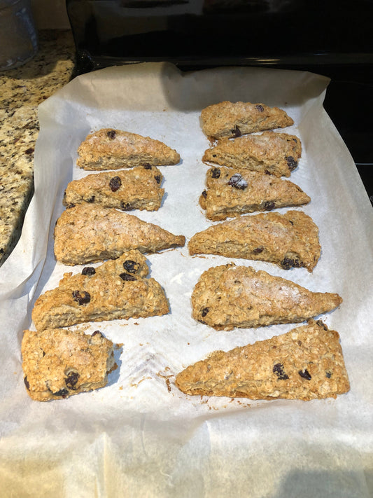 Cinnamon Oat Scones with Cranberries or Raisins