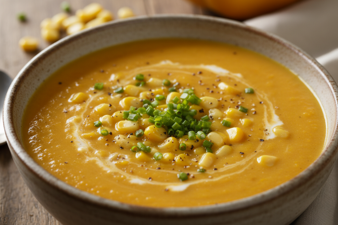 Creamy Kabocha & Corn Chowder