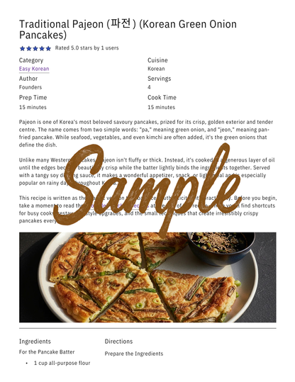 Traditional Pajeon (파전) (Korean Green Onion Pancakes) Recipe