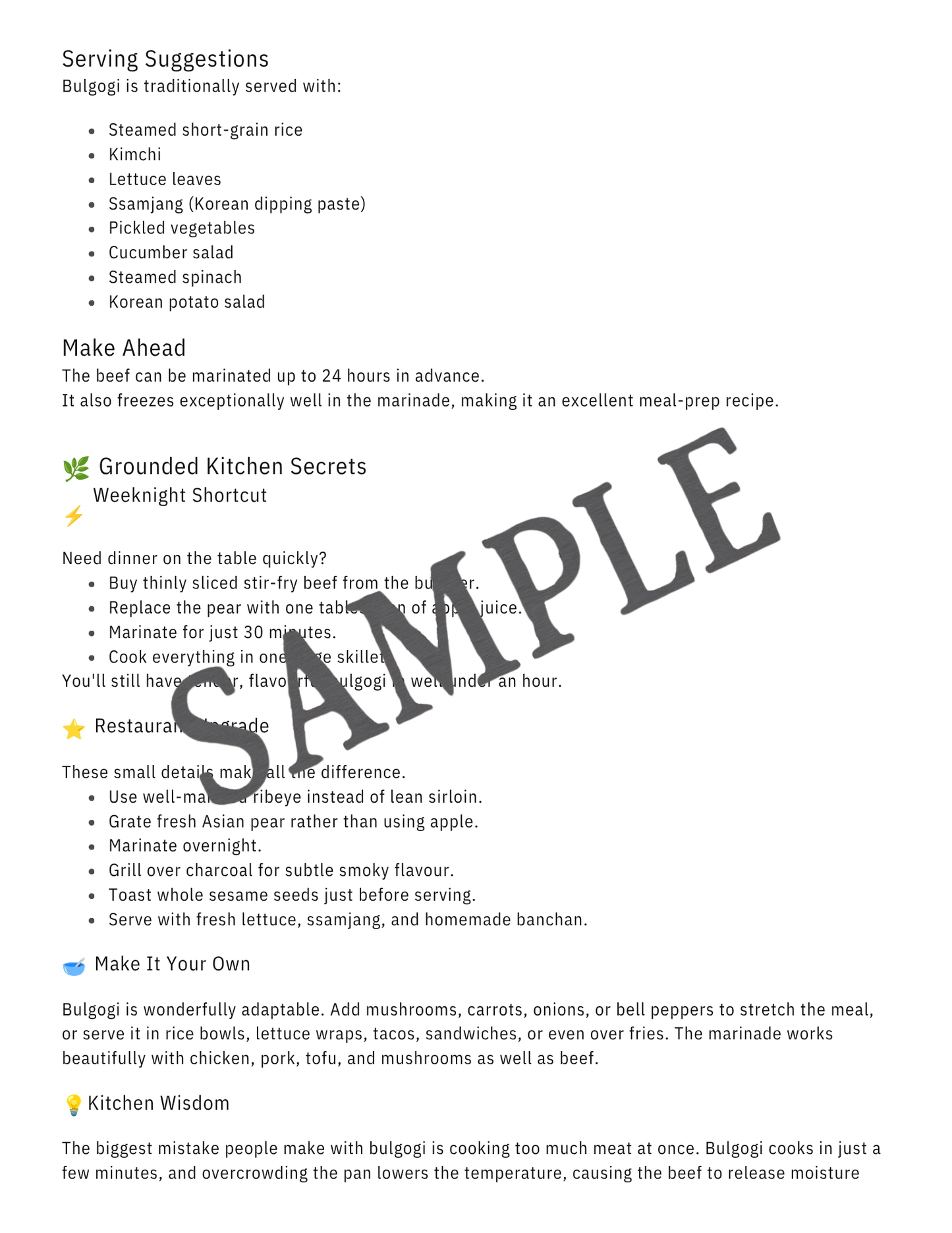Traditional Bulgogi (불고기) Recipe