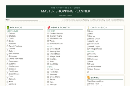 Grounded Kitchen Master Shopping Planner