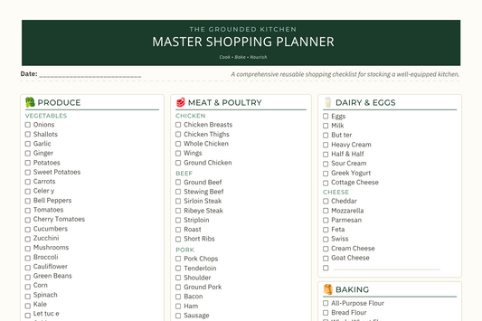 Grounded Kitchen Master Shopping Planner